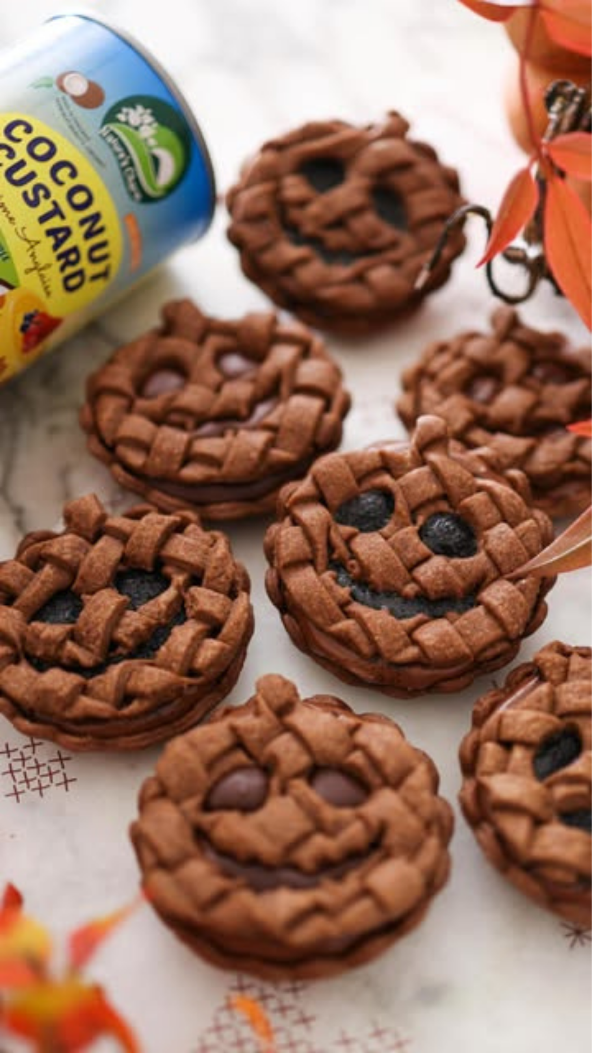 Halloween Chocolate Custard Pies